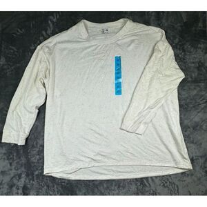 Three Dots Ladies Speckled Pullover‎ Sweater Fleece Top Womens 2XL Plus White